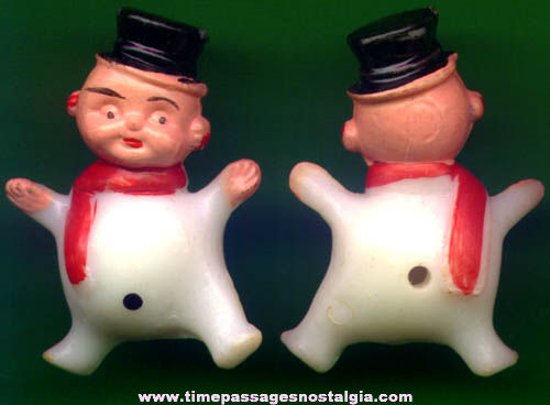(25) Old Miniature Christmas Snowman Character Figures