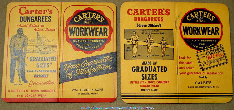 (2) Old Carter’s Workwear Advertising Premium Booklets