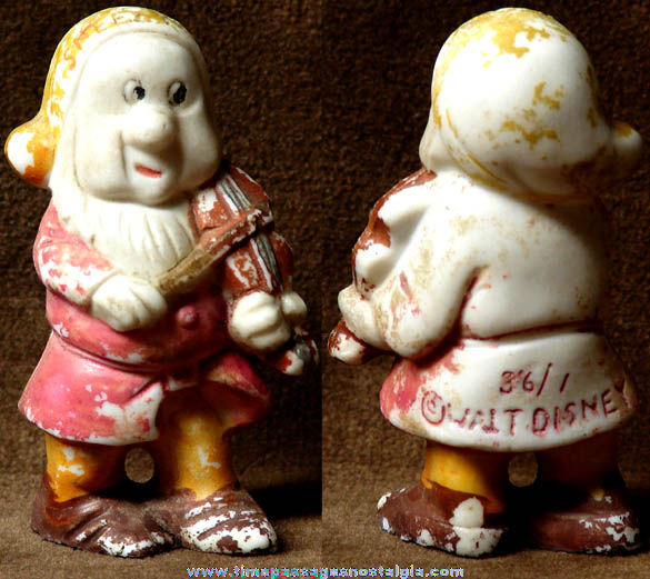 Old Walt Disney Snow White Sneezy Dwarf Bisque Porcelain Figurine