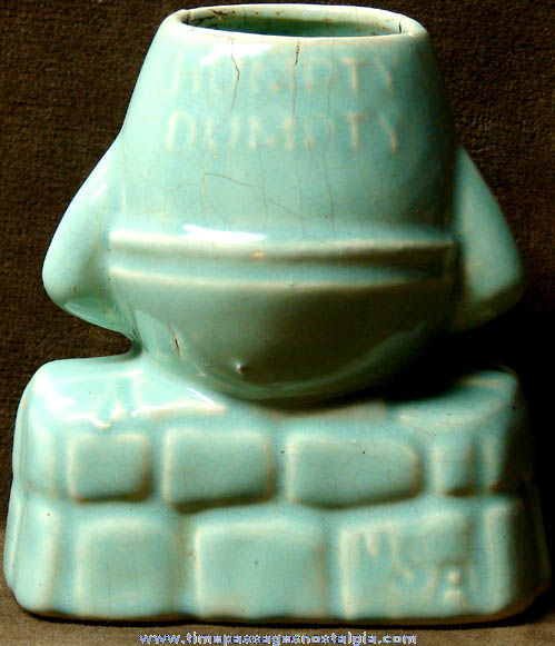 Old Ceramic Humpty Dumpty Nursery Rhyme Character Figurine Planter
