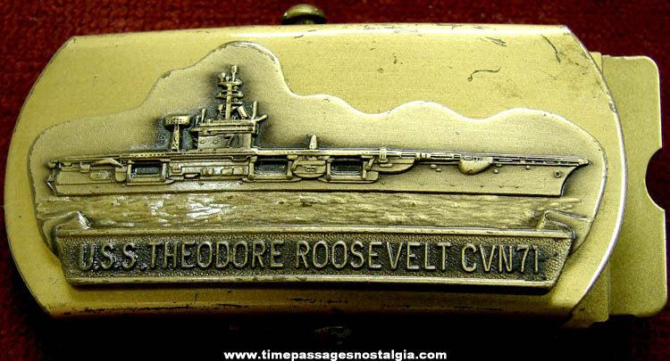 United States Navy U.S.S. Theodore Roosevelt CVN-71 Ship Advertising Belt Buckle