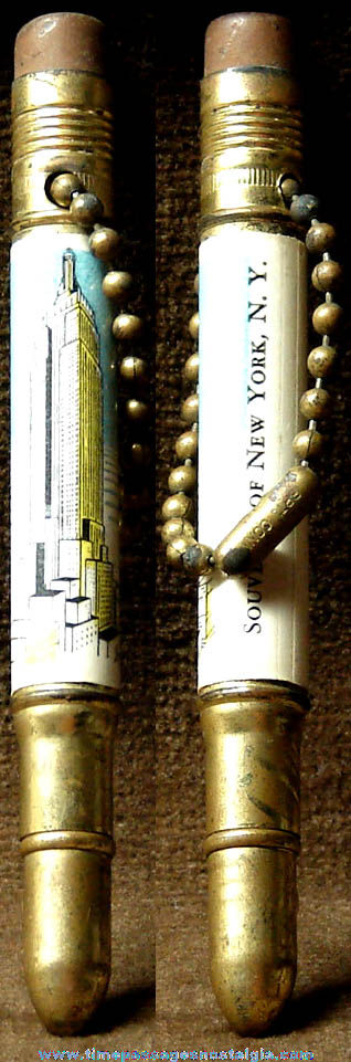 Old New York City Advertising Souvenir Bullet Pencil Key Chain