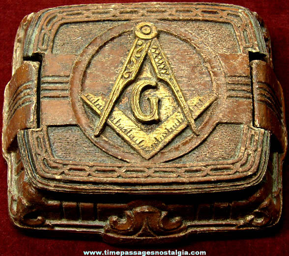 Old Masonic Advertising Syroco Jewelry or Trinket Box