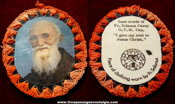 Old Father Solanus Casey Christian or Catholic Religious Relic Charm