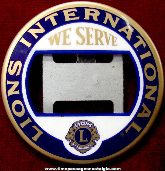 Large Old Lions Club International Celluloid Identification Badge