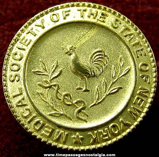 Old Medical Society of The State of New York Advertising Lapel Stud Button
