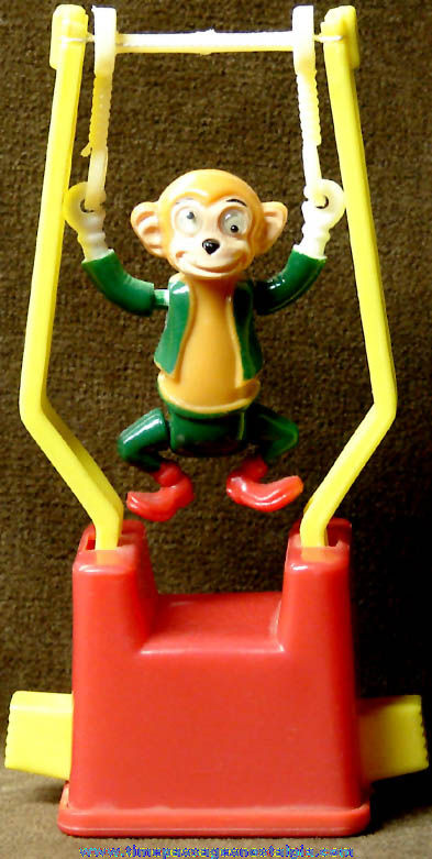 Monkey Tricky Trapeze Push Button Novelty Puppet Toy