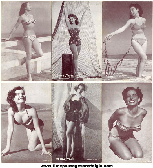 (6) Different Old Risque Pretty Lady Arcade Machine Trading Cards
