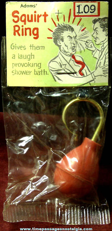 Unopened 1950s Adams Novelty Prank Joke Toy Squirt Ring