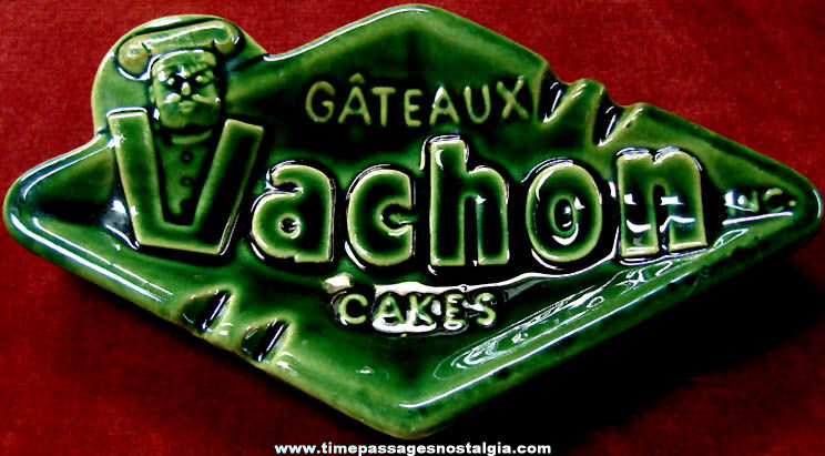 Old Ceramic Vachon Cakes Advertising Premium Ashtray