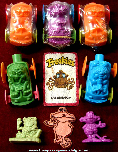 (9) 1970s Ralston Freakies Cereal Advertising Character Prize Toys