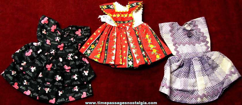 (3) Old Ideal Shirley Temple Doll Cloth Dresses