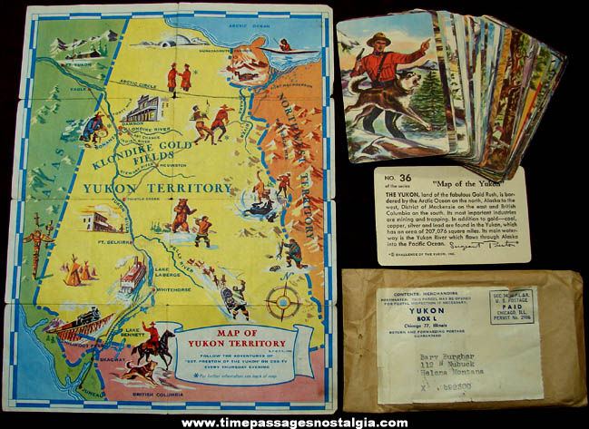 ©1950 Set of (36) Sergeant Preston Challenge of The Yukon Cards, Yukon Map & Mailer