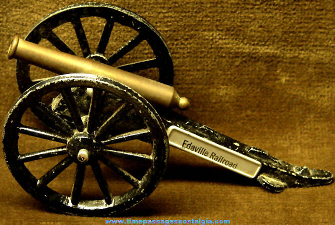 Old Edaville Railroad Advertising Souvenir Miniature Metal Toy Cannon