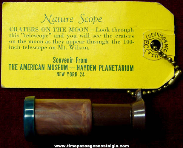Old Hayden Planetarium Craters on The Moon Key Chain Viewer With Mailing Tag