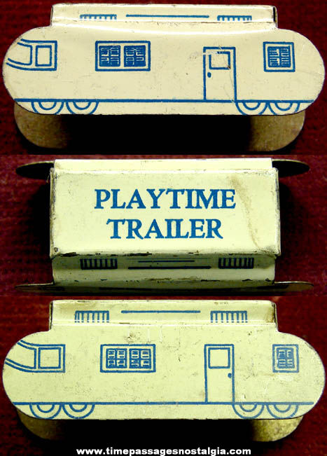 Old Cracker Jack Lithographed Tin Toy Prize Playtime Trailer