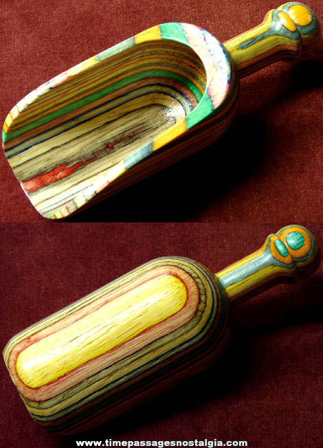 Unused Miniature Multi Layer & Color Wooden Scoop