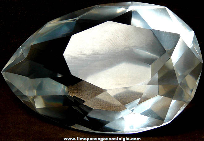 Large Faceted Teardrop Shaped Glass Paperweight