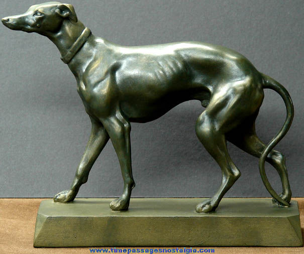 Old Greyhound Dog Figurine Statue