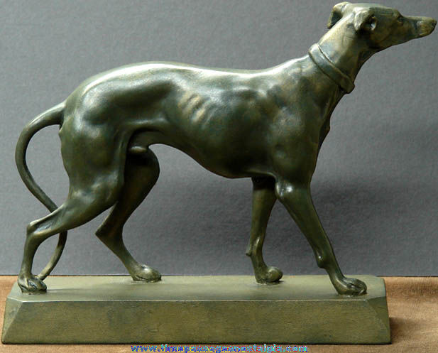 Old Greyhound Dog Figurine Statue