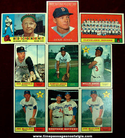 (9) 1959 - 1973 Topps Baseball Player Cards