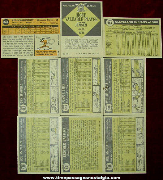 (9) 1959 - 1973 Topps Baseball Player Cards