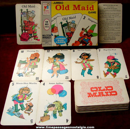 Boxed 1968 Milton Bradley Jumbo Old Maid Card Game