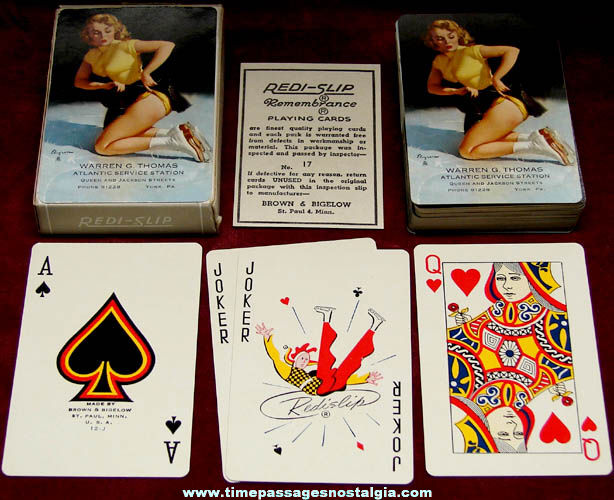 Old Boxed Gas Station Advertising Premium Risque Card Deck