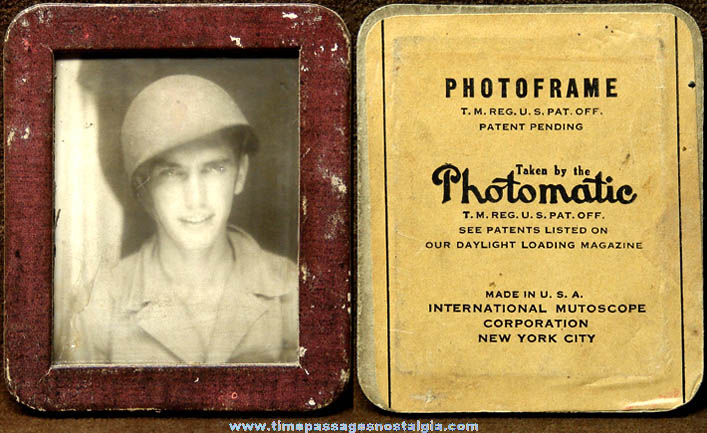 1940s WWII U.S. Army Soldier Souvenir Mutoscope Photomatic Photograph