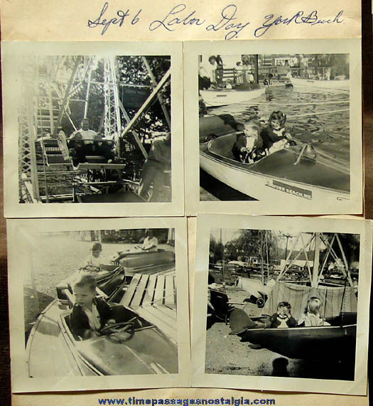 (10) Labor Day 1954 York Beach Maine Amusement Park Ride Photographs