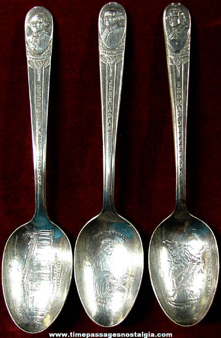 (3) Different Old United States President Advertising Souvenir Tea Spoons