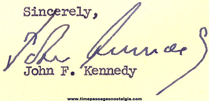 Signed 1961 President John F. Kennedy Letter With Envelope