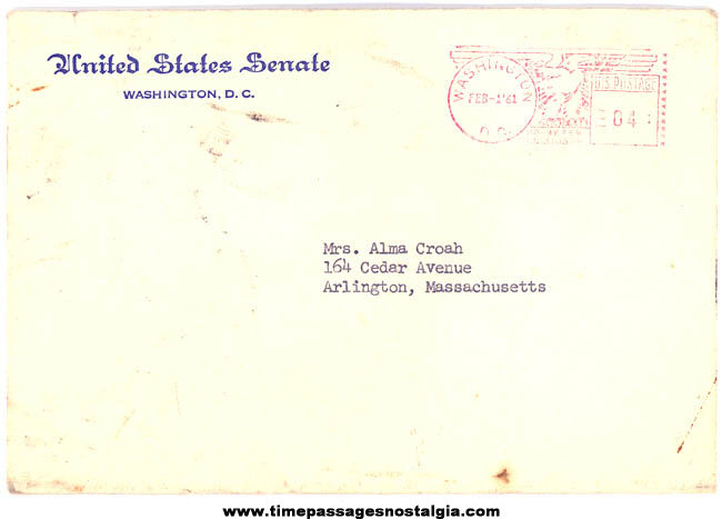 Signed 1961 President John F. Kennedy Letter With Envelope