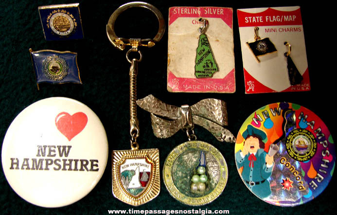 (9) Small Old New Hampshire Advertising Souvenir Items