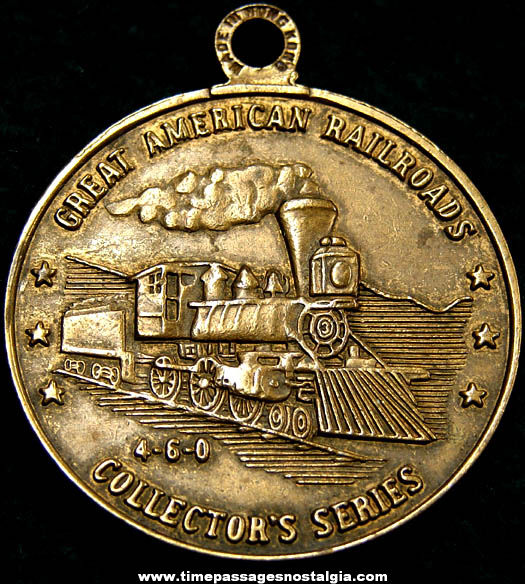 Old Great American Railroads Steam Locomotive Train Engine Medallion