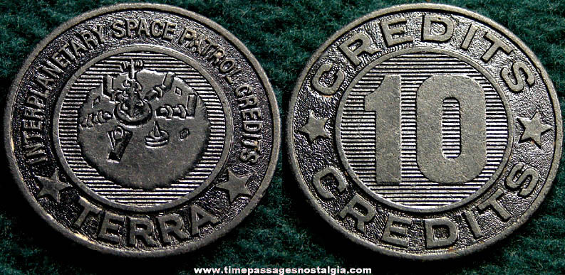 1953 Space Patrol Interplanetary 10 Credit Terra Premium Token Coin