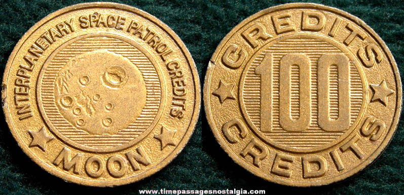 1953 Space Patrol Interplanetary 100 Credit Moon Premium Token Coin