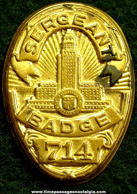 Old Dragnet Embossed Brass Premium Toy Police Badge