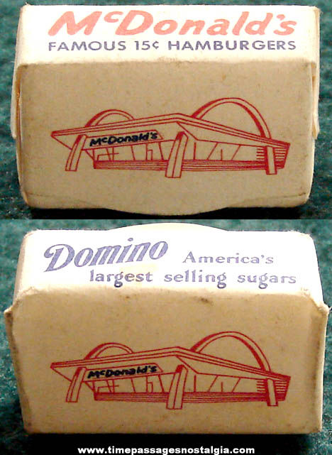 Old Unopened McDonald’s Restaurant Advertising Domino Sugar Cube