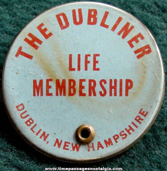 Old Dublin New Hampshire Dubliner Life Membership Badge