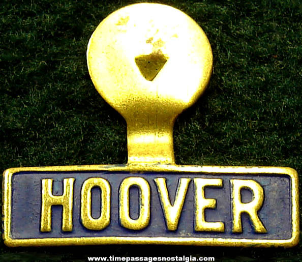 Herbert Hoover Political Campaign Brass Tab Button