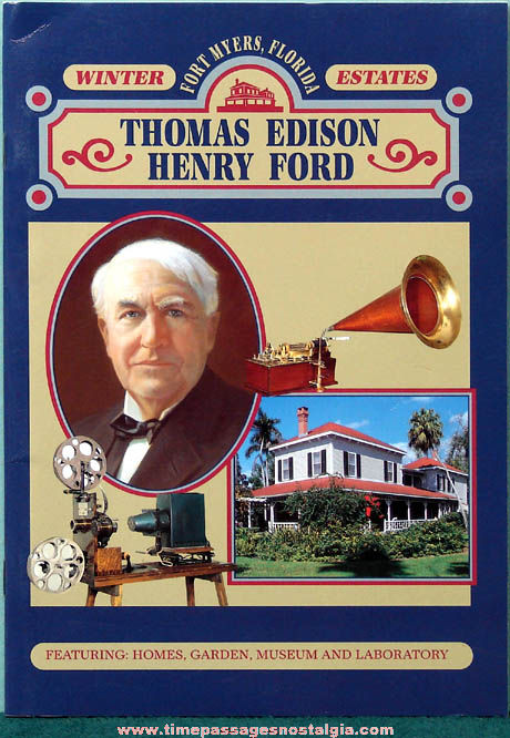 Thomas Edison & Henry Ford Winter Estates Advertising Souvenir Book