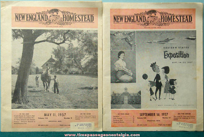 (2) 1957 New England Homestead Farming Magazines