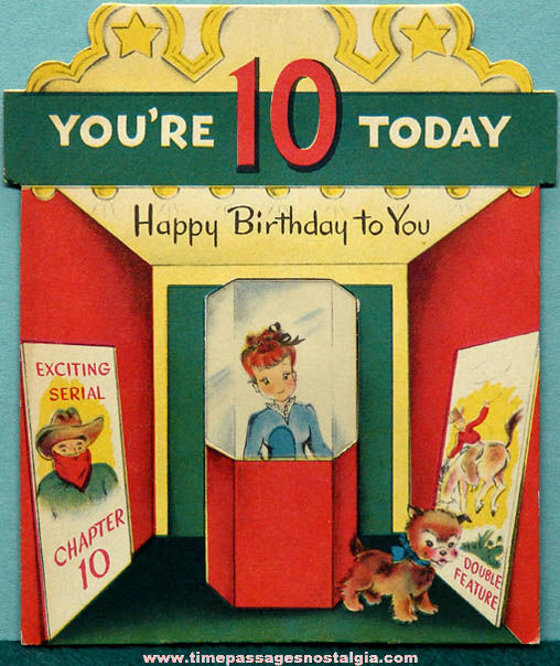 Colorful Old Norcross Movie Theatre Birthday Greeting Card