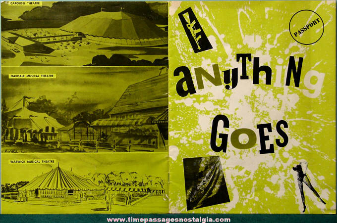 Old Autographed Anything Goes Souvenir Theatre Program
