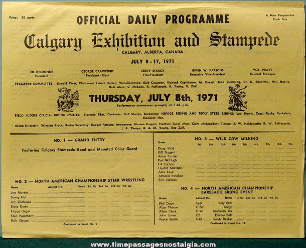 (3) 1971 Calgary Exhibition & Stampede Advertising Souvenir Items