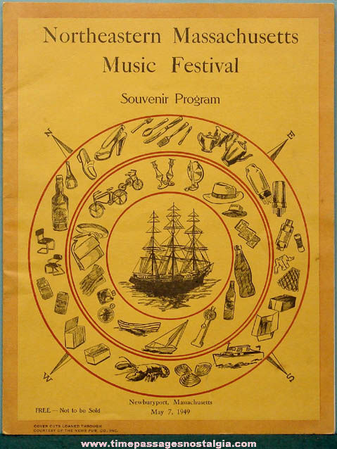 1949 Northeastern Massachusetts Music Festival Souvenir Program Booklet