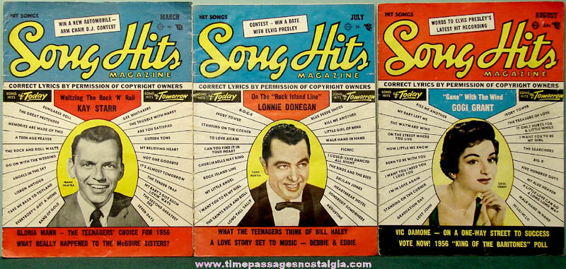 (3) 1956 Song Hits Music Magazines