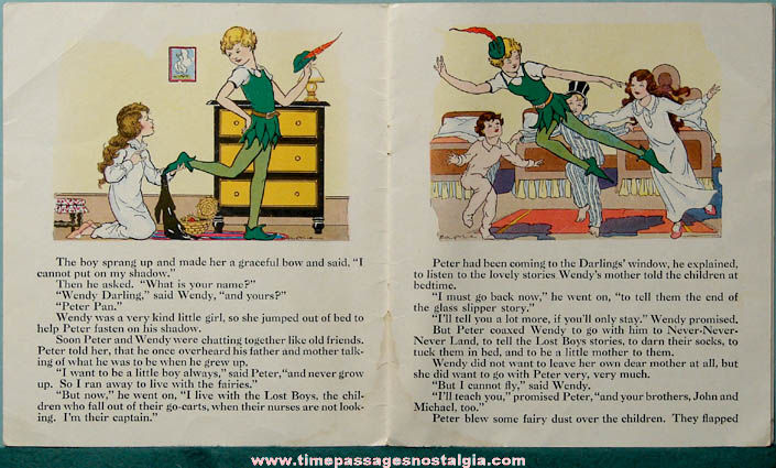 1934 Peter Pan Character Childrens Story Book
