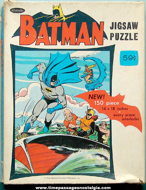 Boxed 1966 Batman & Robin Cartoon Character Jigsaw Puzzle